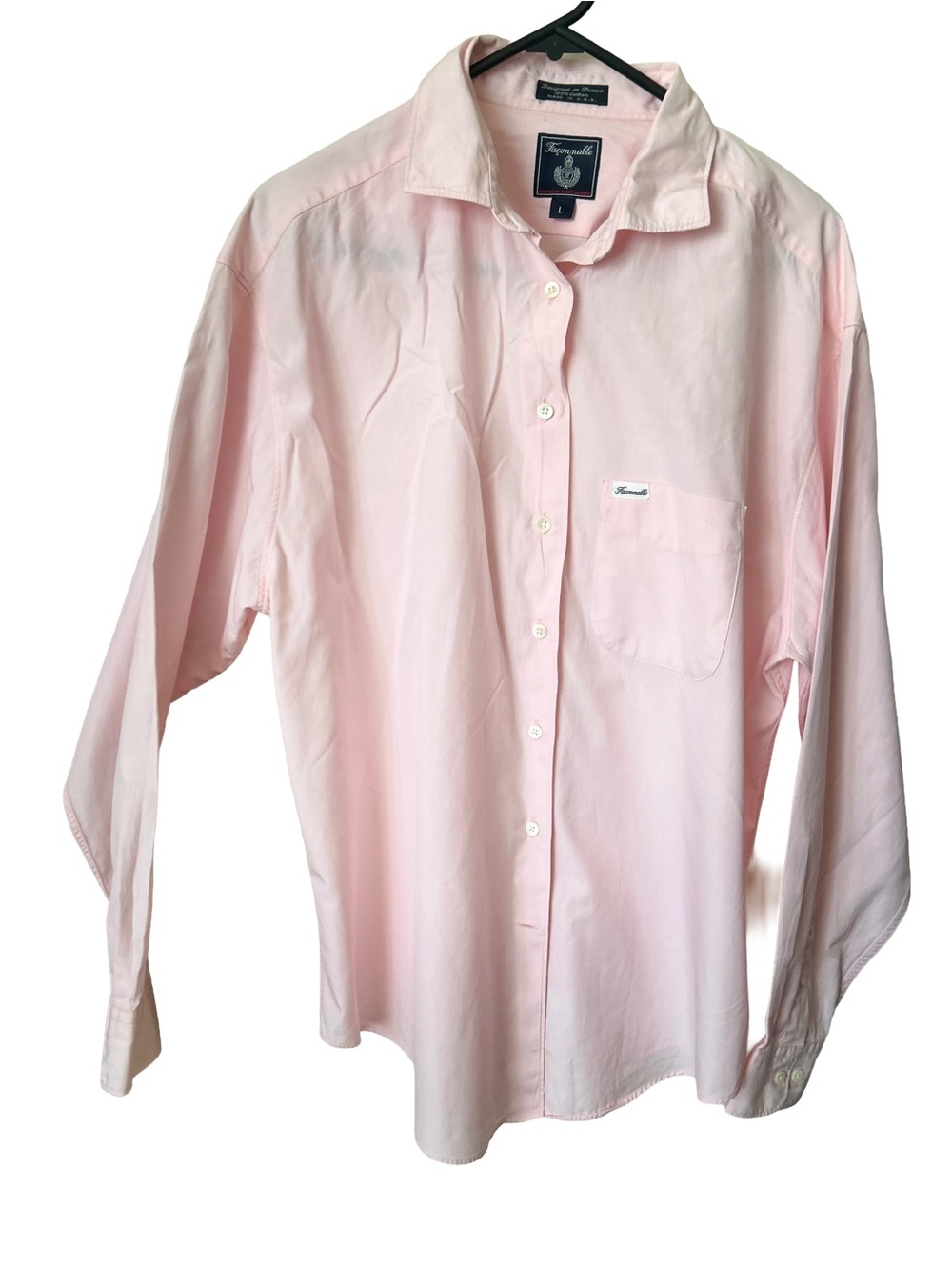 Façonnable Men's Light Pink Long Sleeve Button Down Shirt - Size L